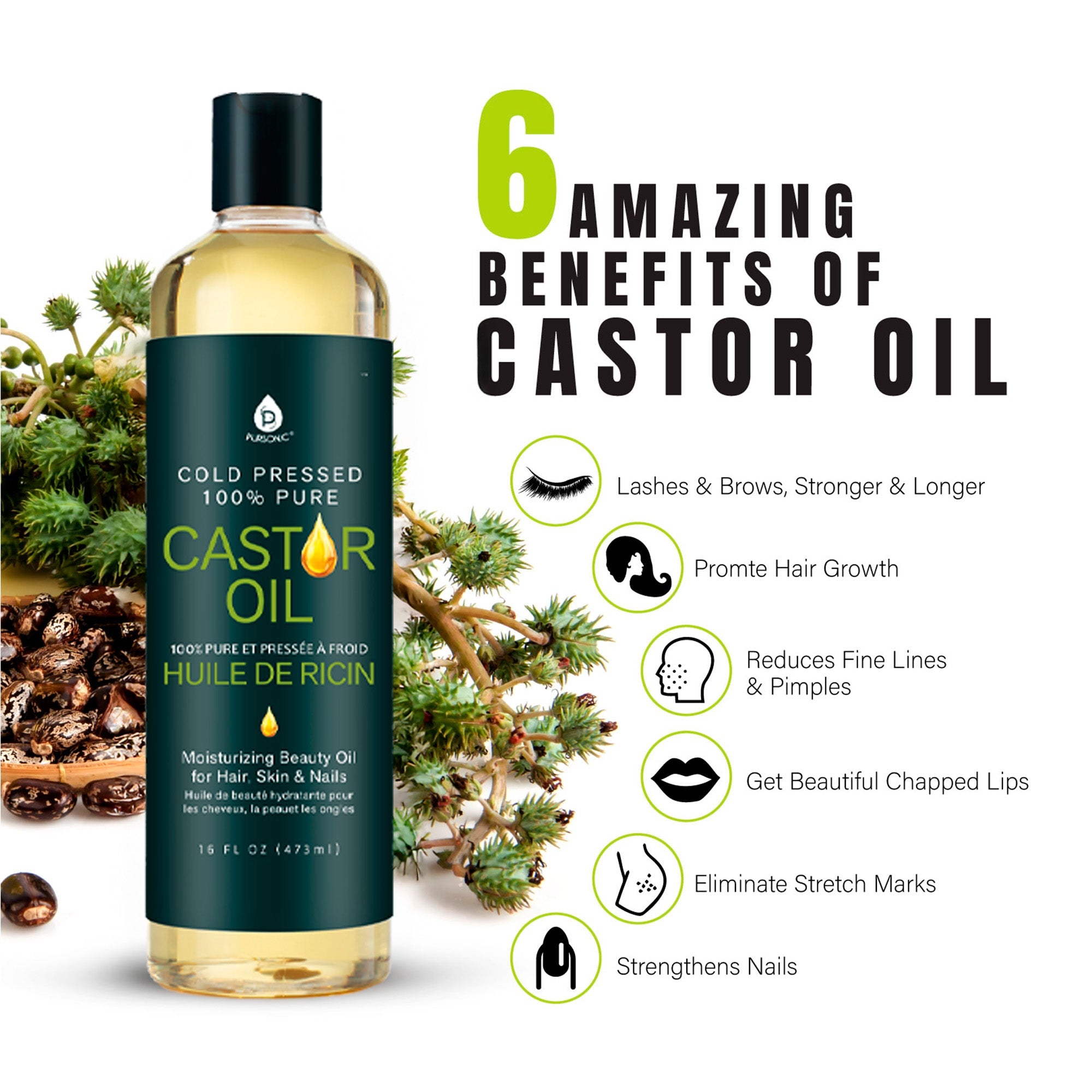 The Ultimate Hair & Beauty Wellness Bundle: LED Therapy Brush, Castor Oil, & Sweet Almond Oil
