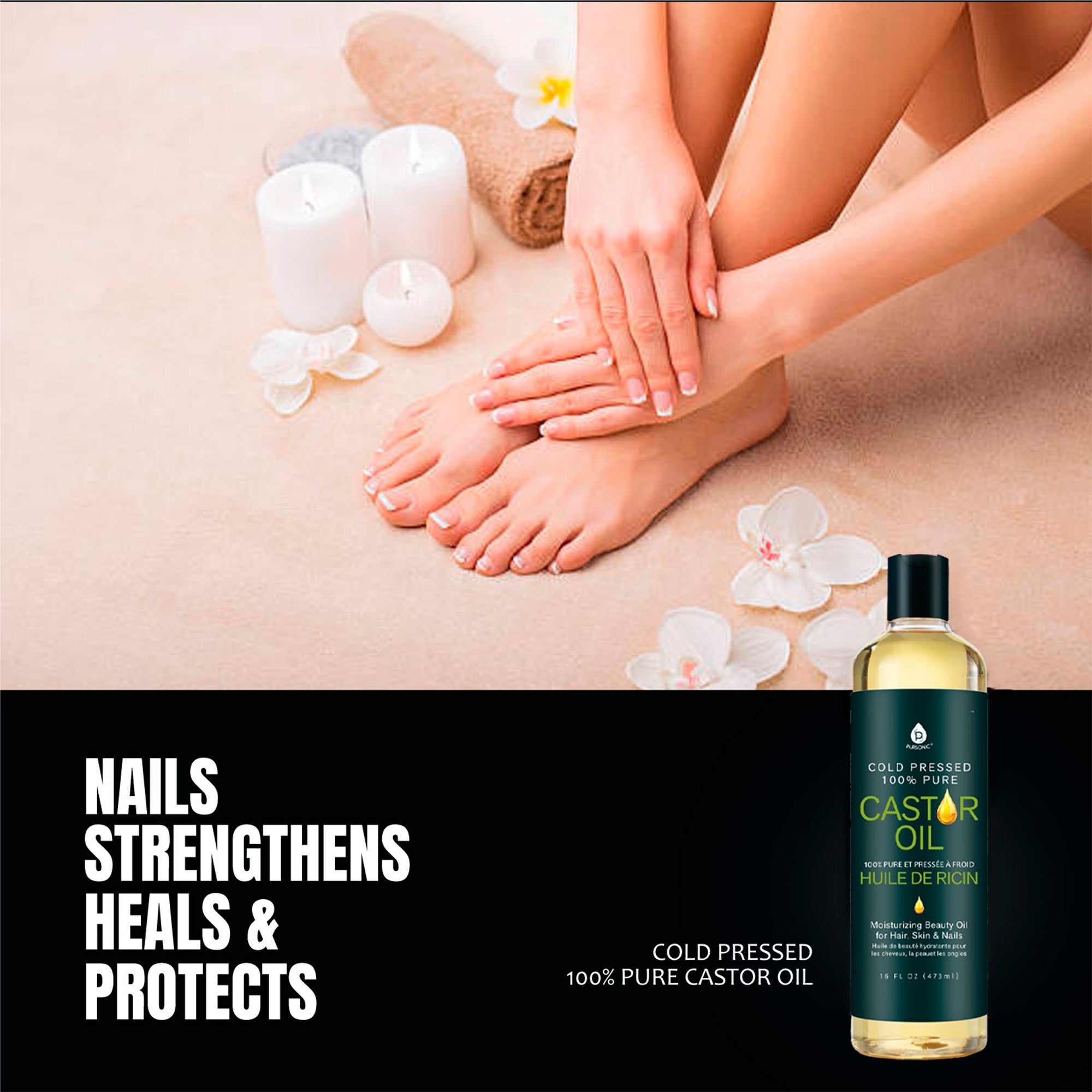The Ultimate Hair & Beauty Wellness Bundle: LED Therapy Brush, Castor Oil, & Sweet Almond Oil
