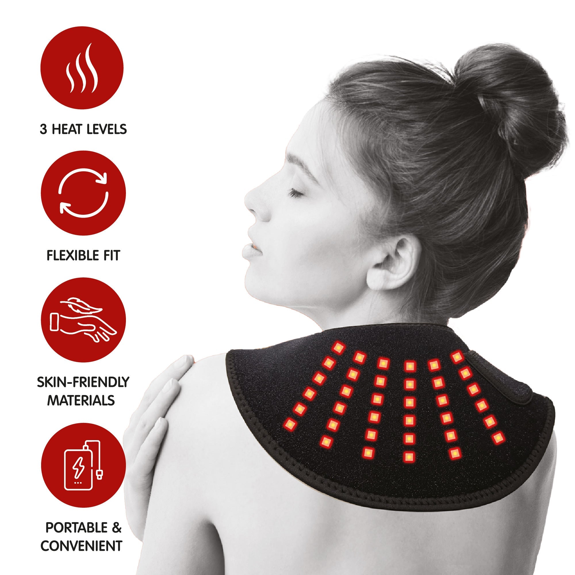 Pursonic Red Light Therapy Neck Pack Wrap – Targeted Relief for Neck & Shoulders