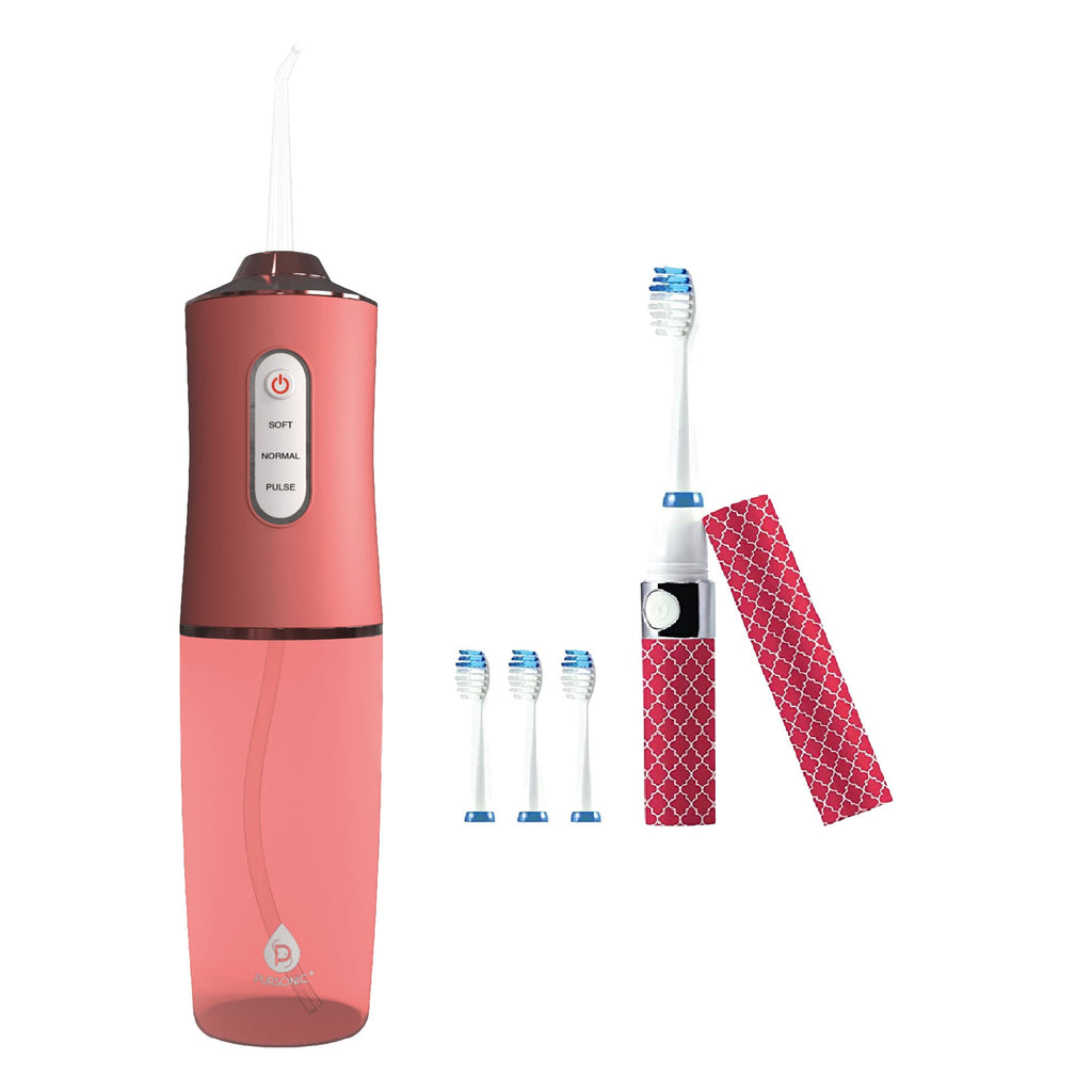 Pursonic Water Flosser & Portable Sonic Toothbrush Oral Care Bundle – Complete On-the-Go Dental Hygiene Kit