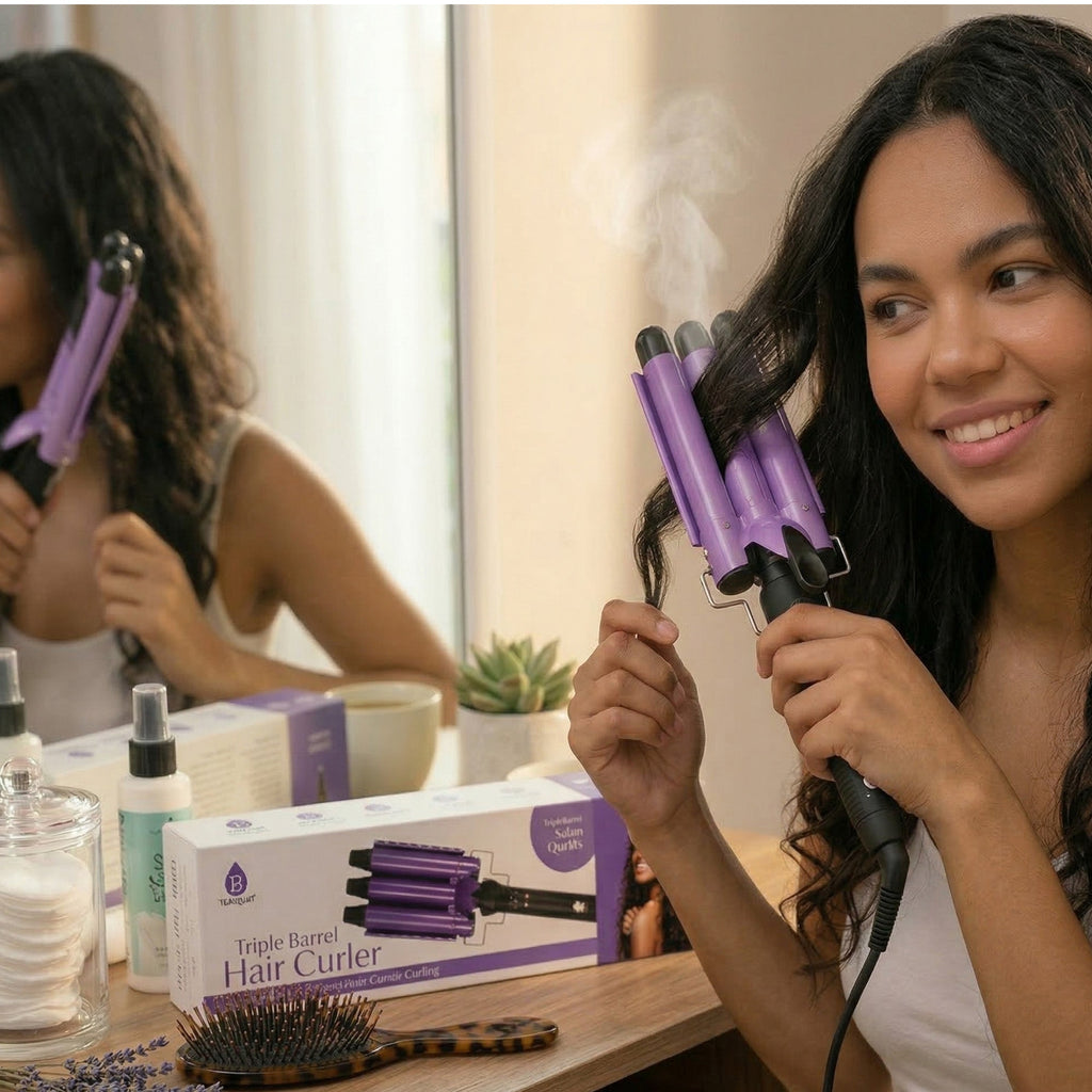Pursonic Triple Barrel Hair Curler – Effortless Beach Waves & Curls