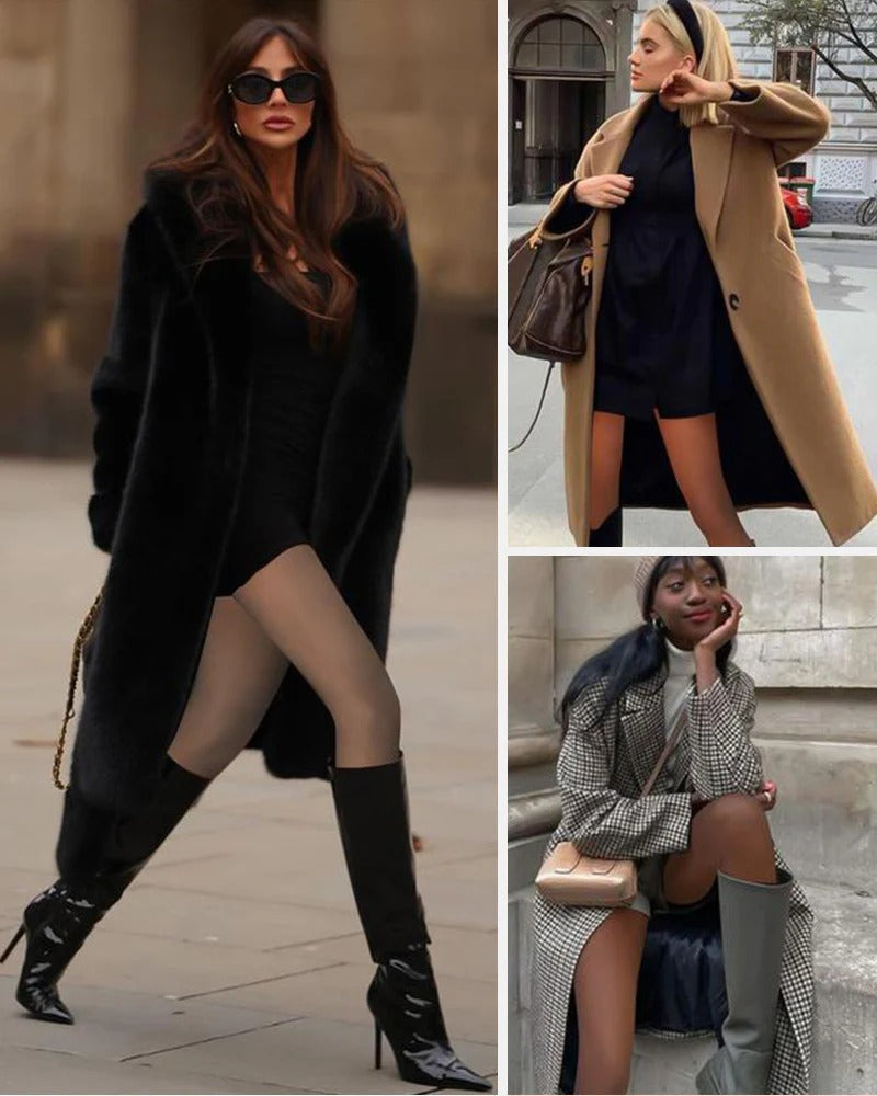 Translucent Fleece Lined Tights For All Skin Tone（One-Seam）